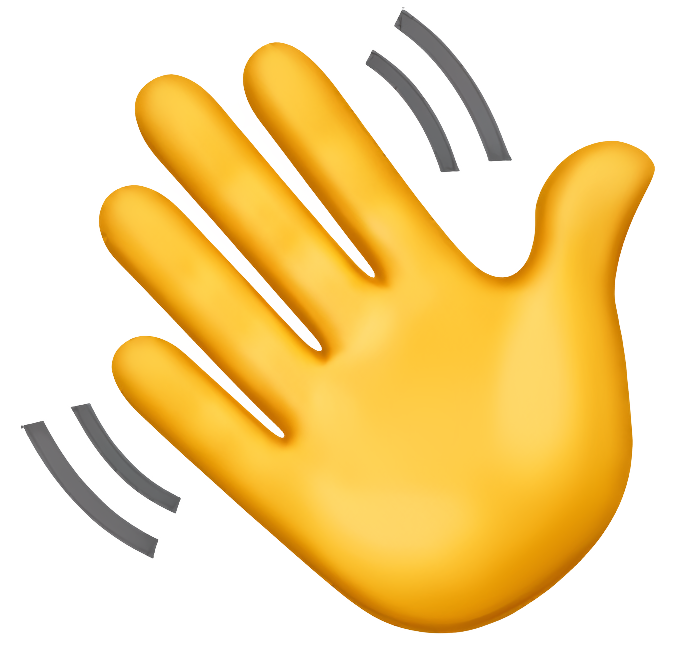 emoji hand waving